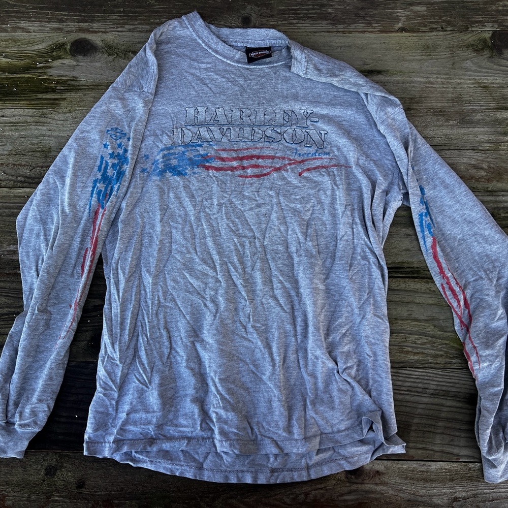 Harley-Davidson Patriotic Gray Long Sleeve Tee